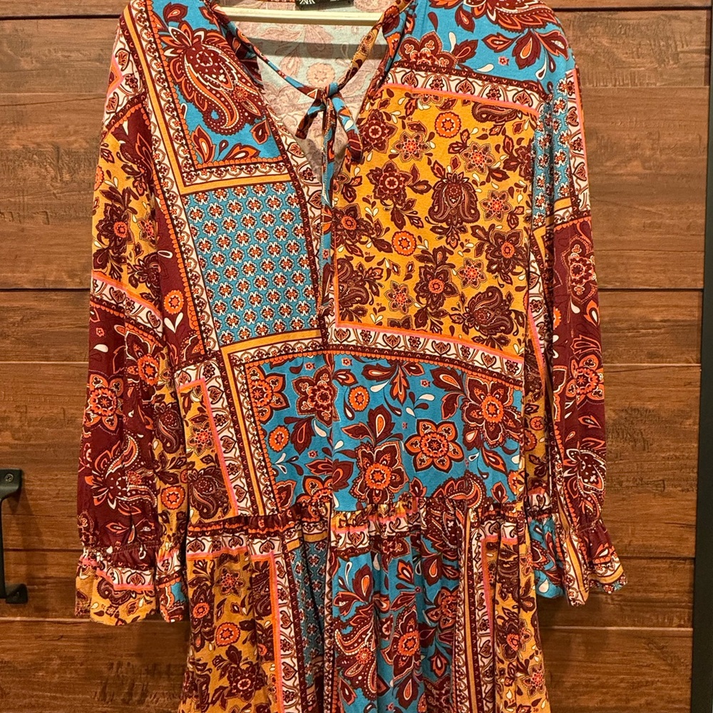 Bohemian Floral Patchwork Dress